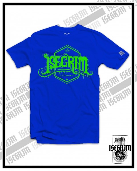 ISEGRIM Herren - T-Shirt Dripping Blau